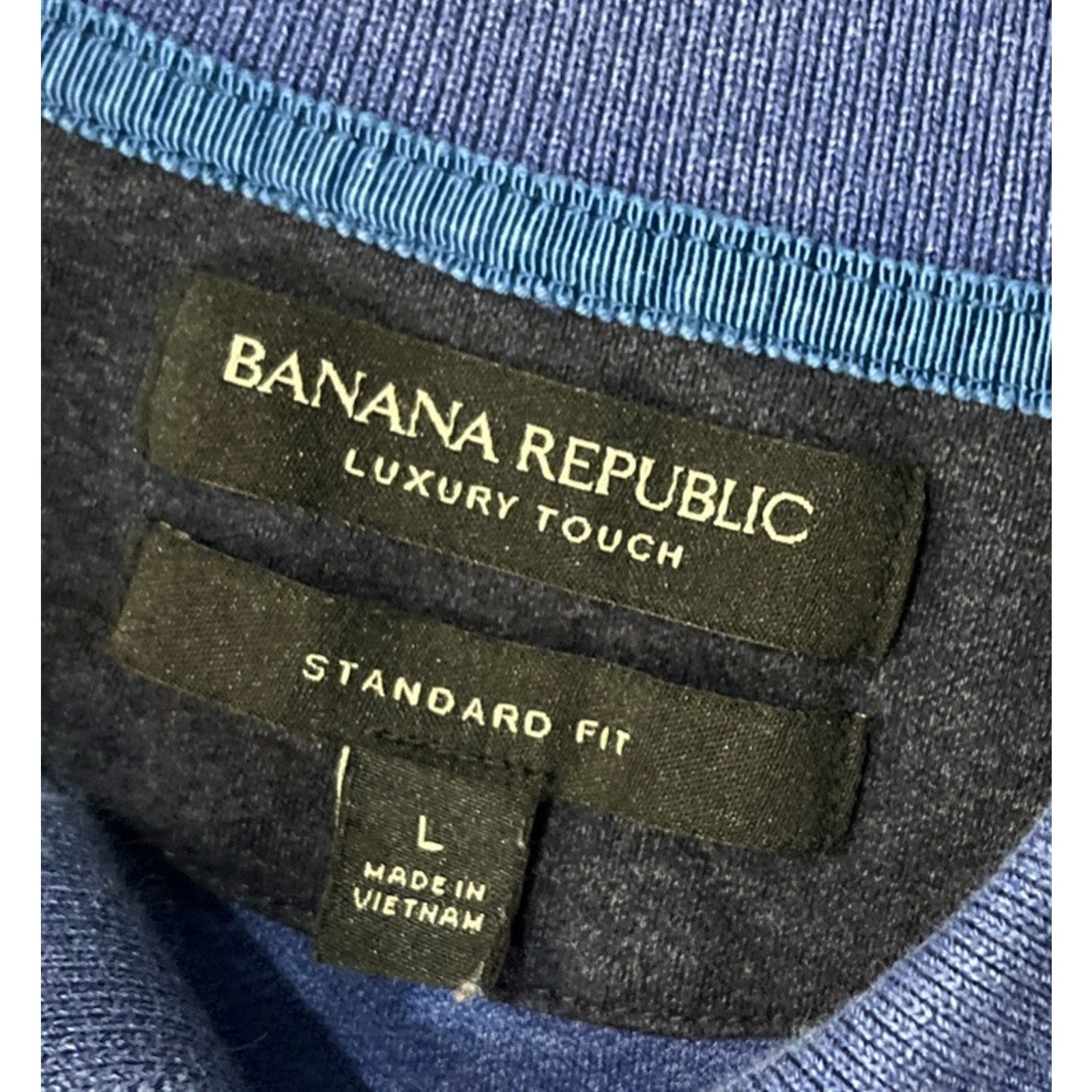 Banana Republic Luxury Touch Polo Shirt Men's Size Large L Solid Dark Blue