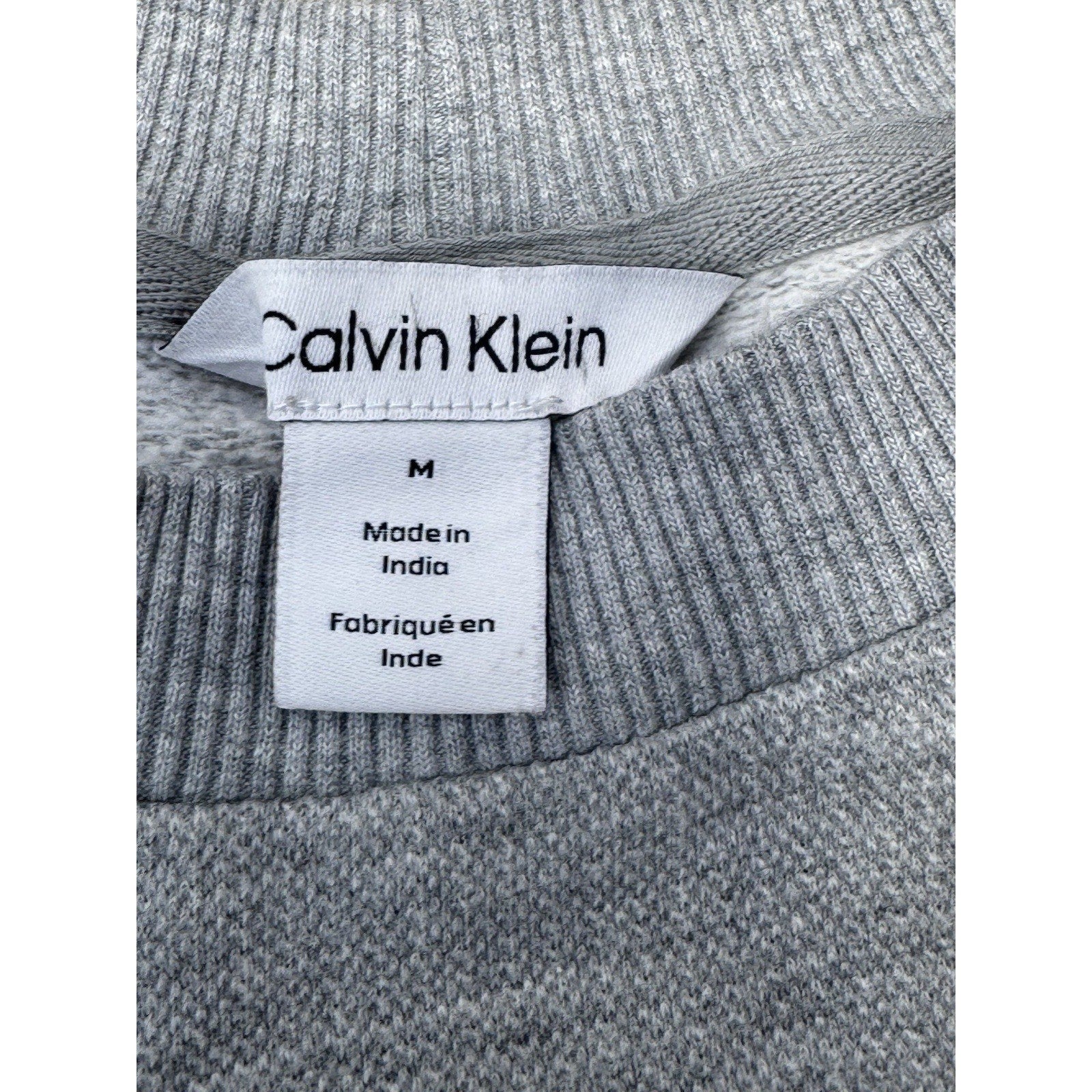 Calvin Klein Sweatshirt Crew Neck Long Sleeve Graphic Logo Gray Men’s Size Med