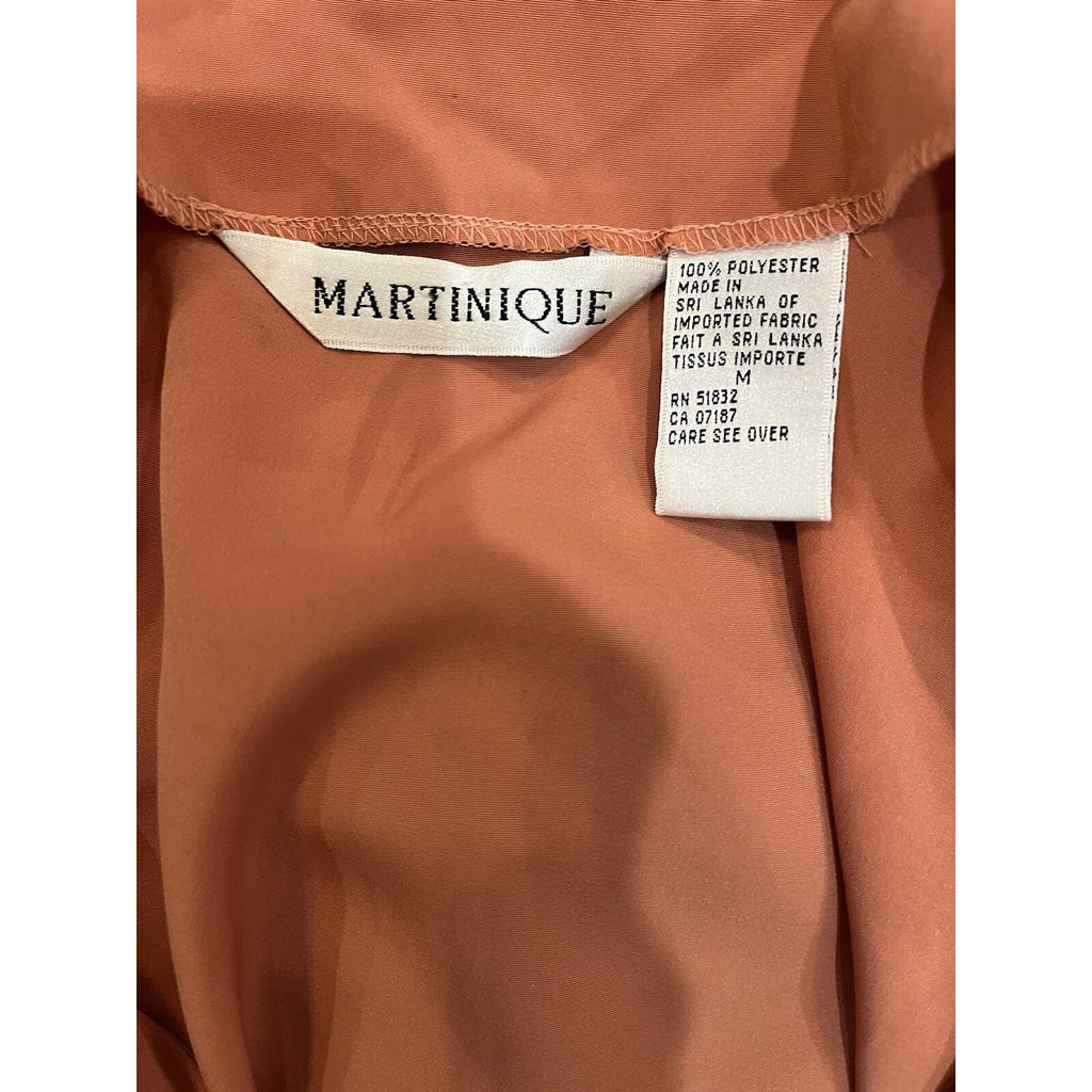 Martinique women's Peach Orange sleeveless Tie Front Sleeveless Blouse Women's M