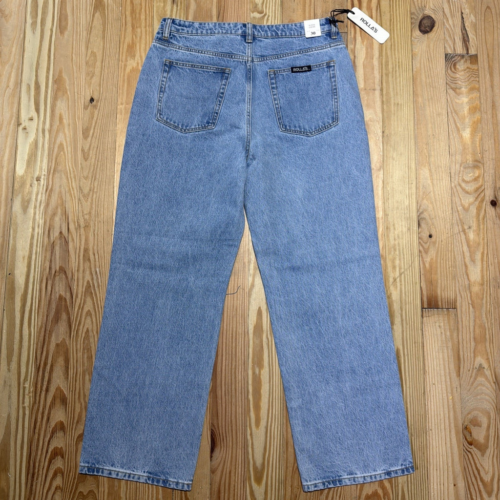 Rolla's Super Loose Jeans Vtg Blue High Rise Wide Leg Baggy Button Fly NWT 30