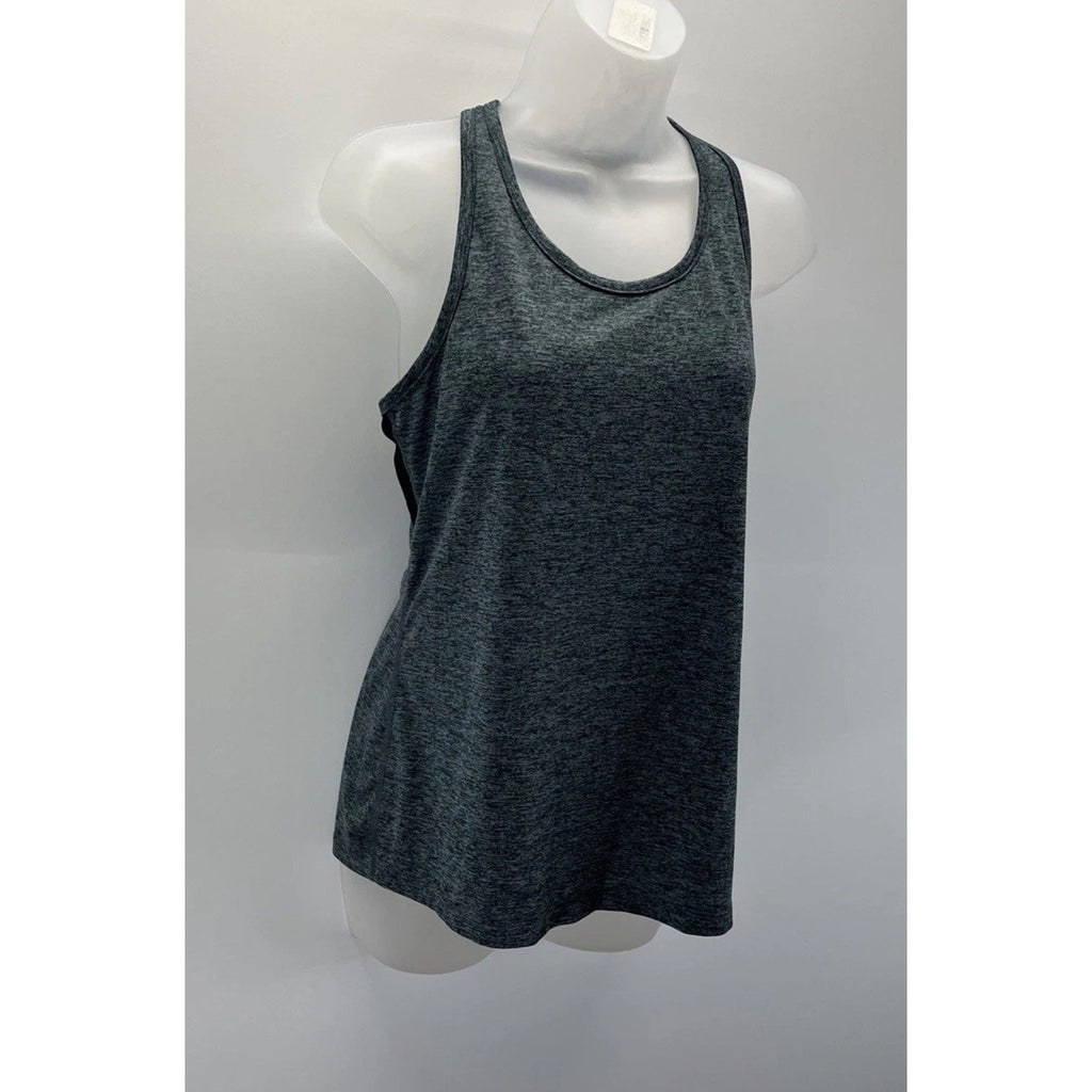 Nike Gray Black Swoosh Racerback Tank Top Size Medium EUC