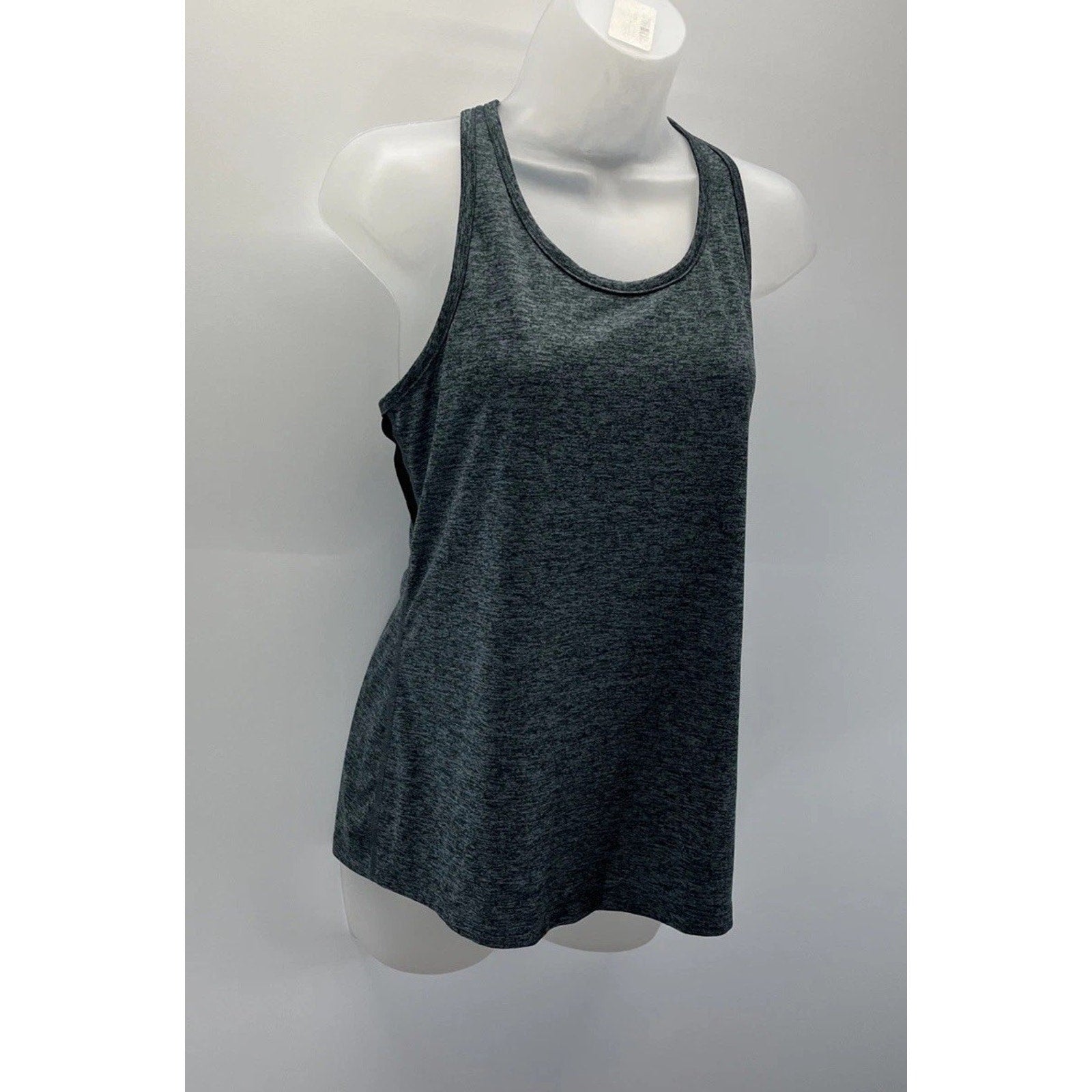 Nike Gray Black Swoosh Racerback Tank Top Size Medium EUC