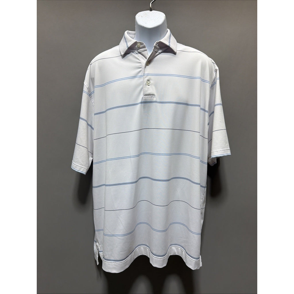 FootJoy Polo Shirt Mens XL Striped Golf Performance Preppy Casual Athletic