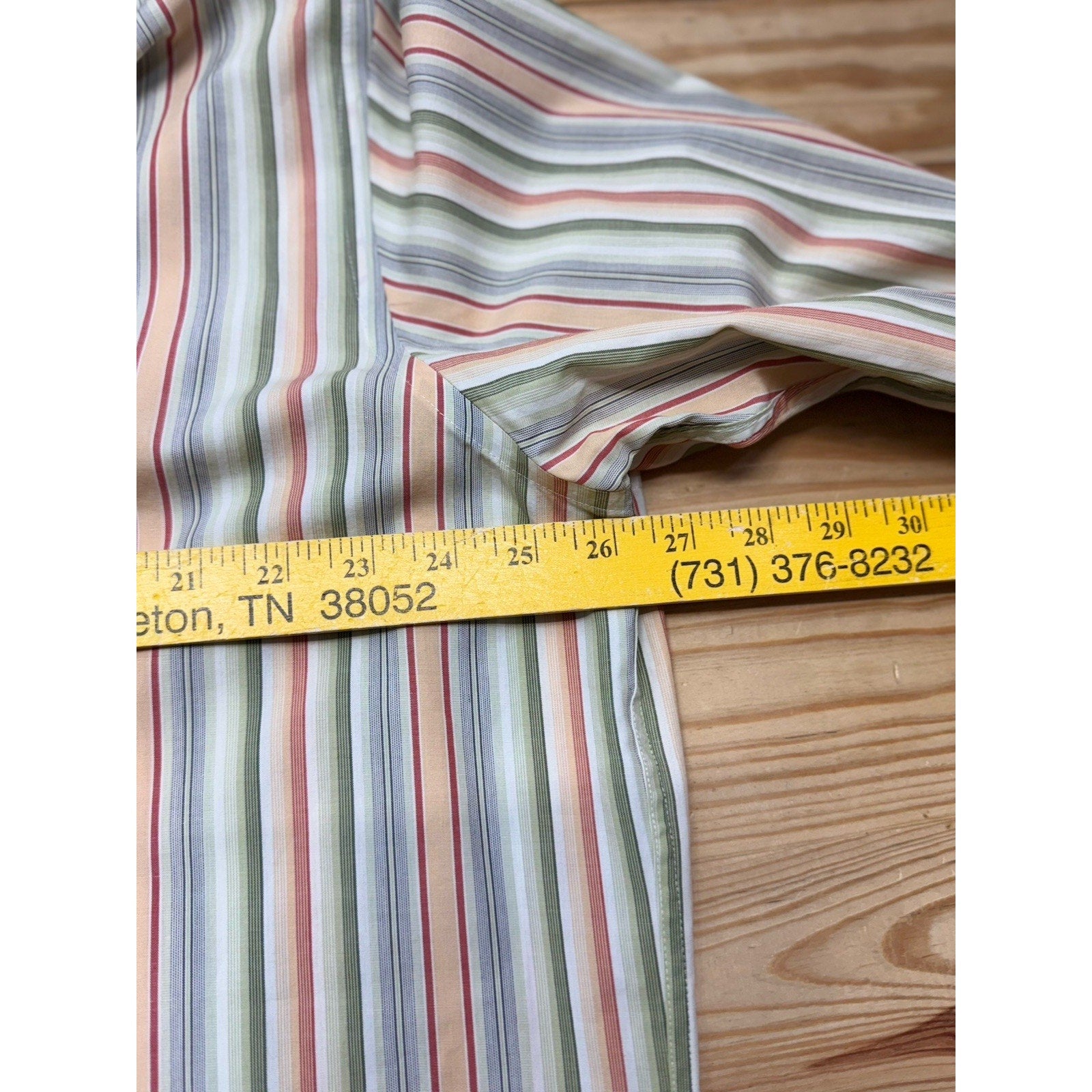 Claiborne Striped Green Wrinkle Free Modern Fit Men’s Size XL
