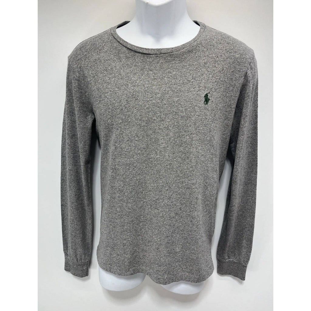 Polo Ralph Lauren Custom Fit T Shirt Adult Long Sleeve Gray Heather Tee Small