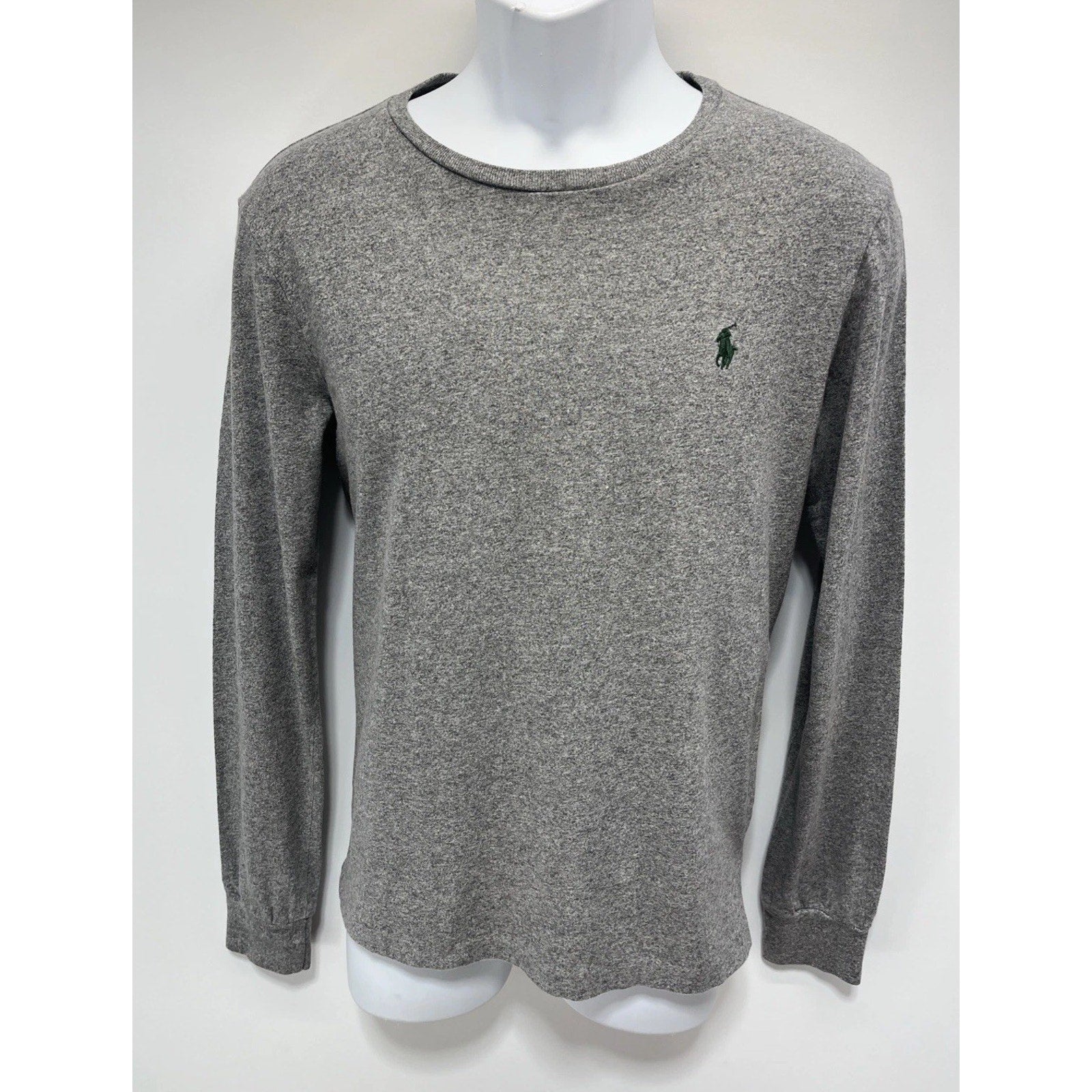 Polo Ralph Lauren Custom Fit T Shirt Adult Long Sleeve Gray Heather Tee Small