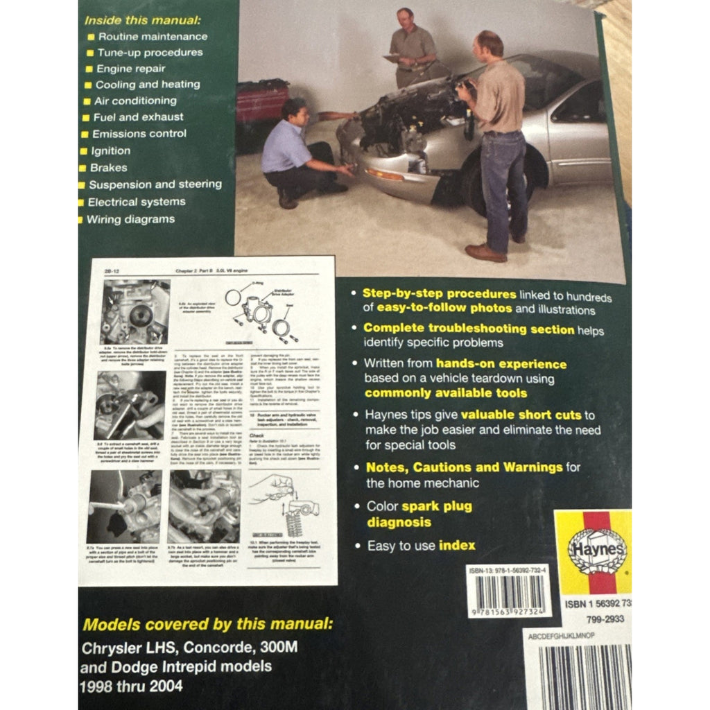 Chrysler LHS, Concorde, 300M Dodge Intrepid 98-04 Haynes Manual 25026