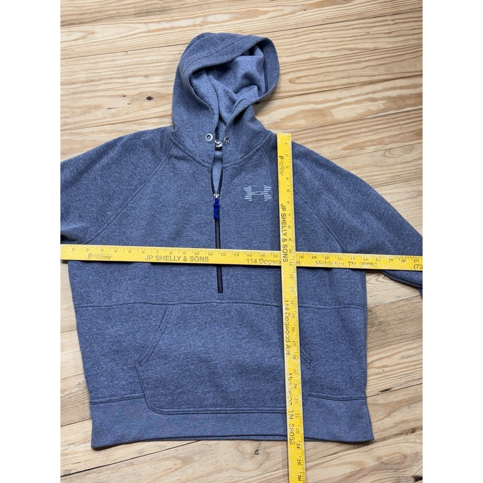 UNDER ARMOUR COLDGEAR Loose Blue Hoodie Sweatshirt men’s Size Small No Drawstrin