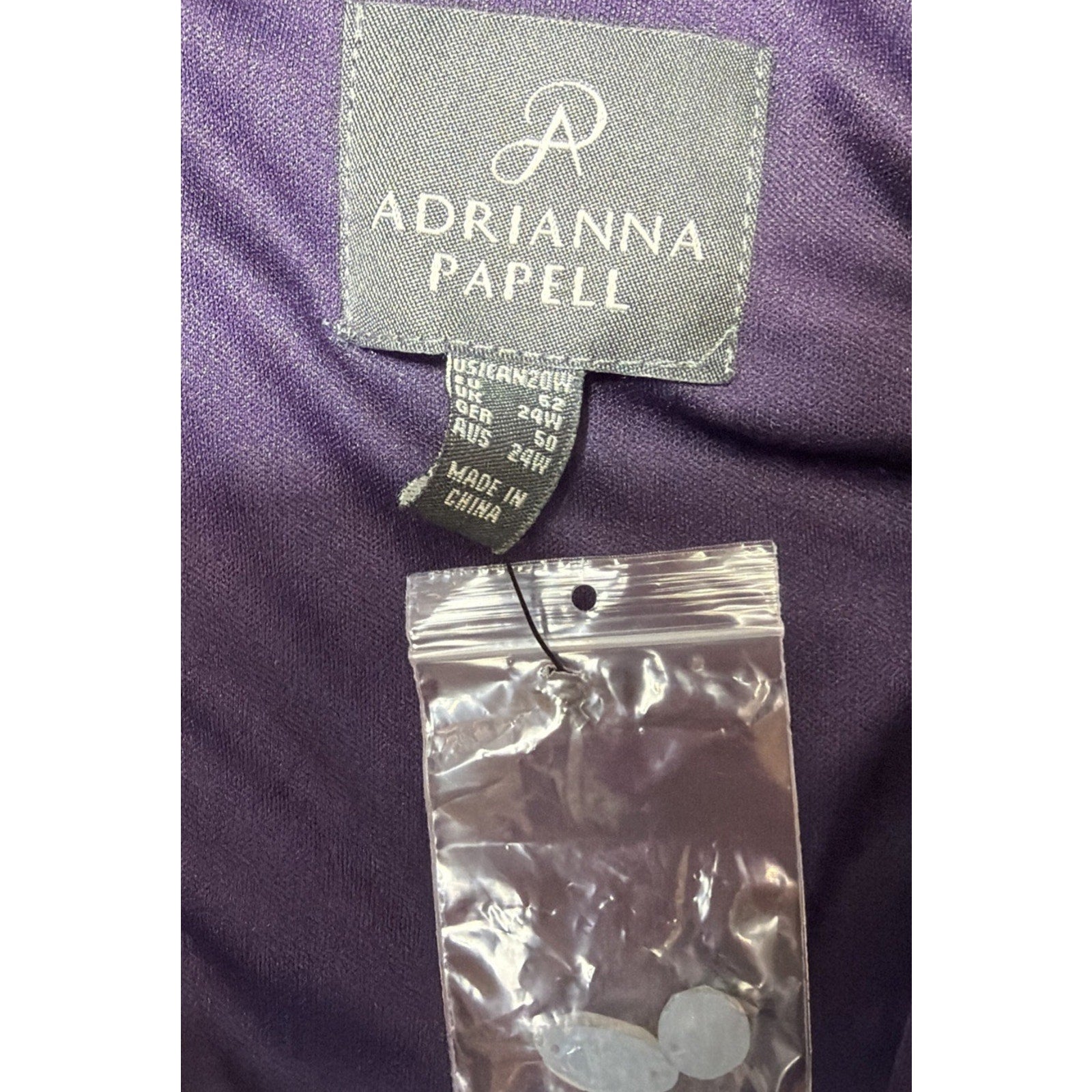 New Adrianna Papell Purple Ruched Lined Maxi Dress Plus Size 20W Evening Wear