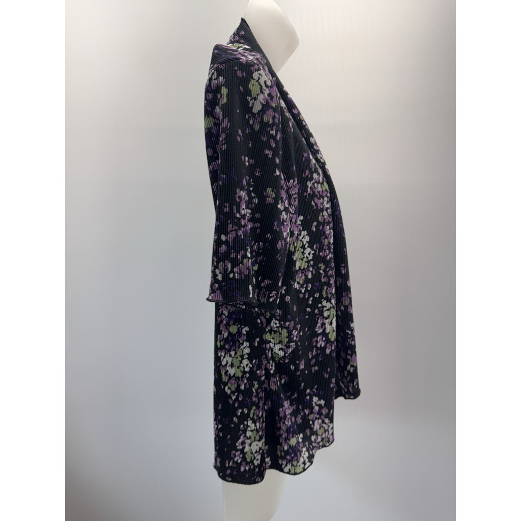 Notations Shirt Women’s Petite S Short Sleeve Layered Cardigan Tank Purple Black