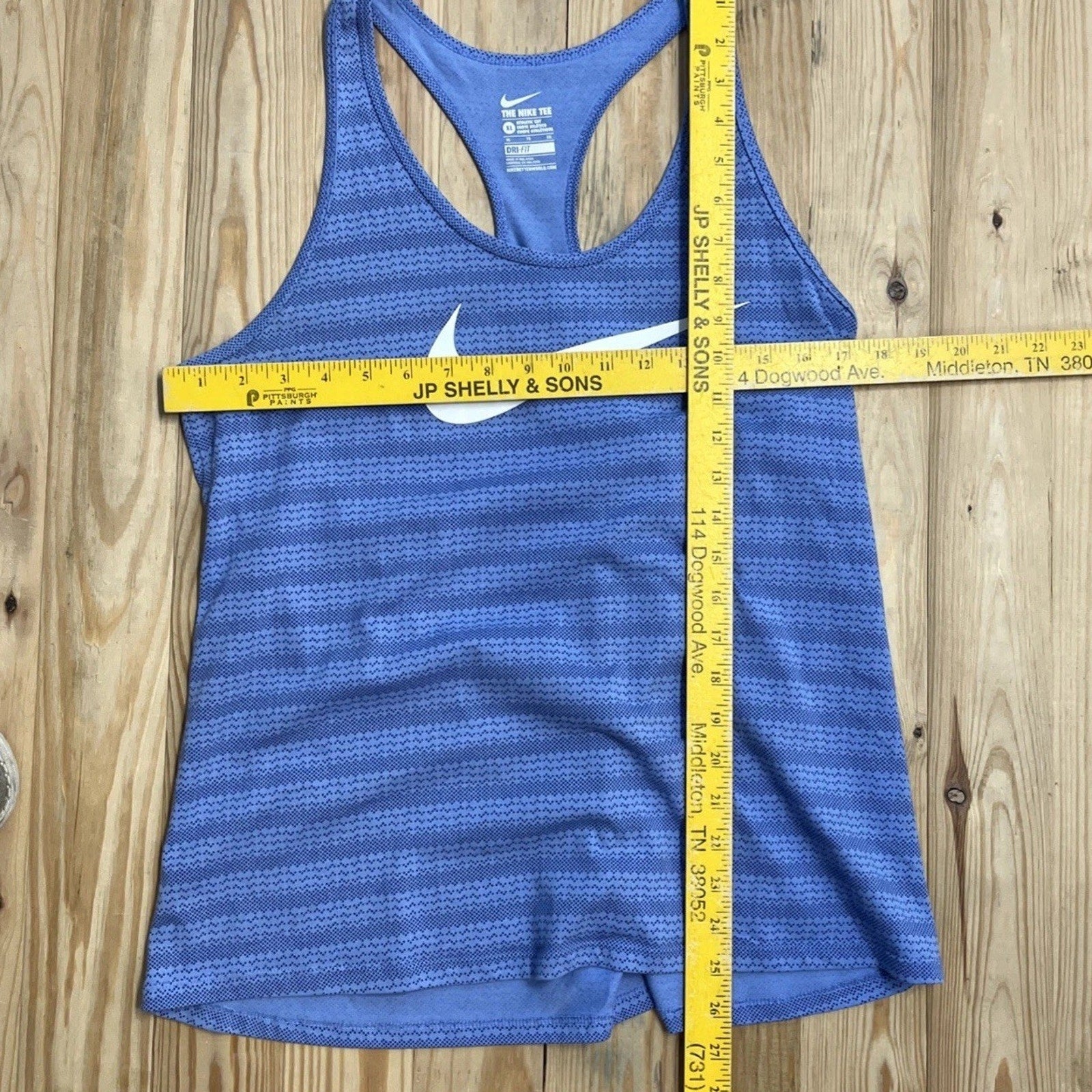 Nike Dri-Fit Racerback Tank Top XL Athletic Cut Blue