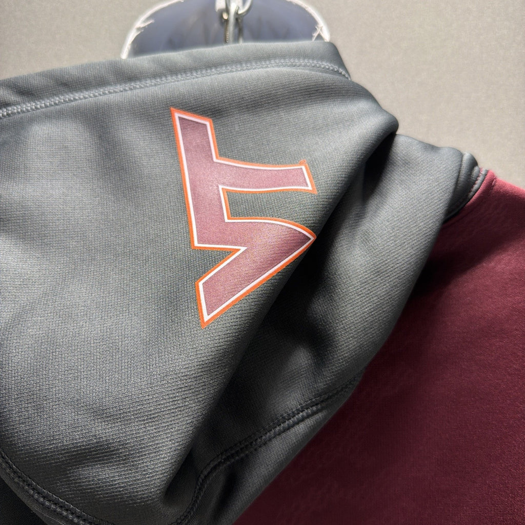 Virginia Tech Hokies Nike Hoodie Men’s XXL Burgundy Gray Therma-Fit Excellent