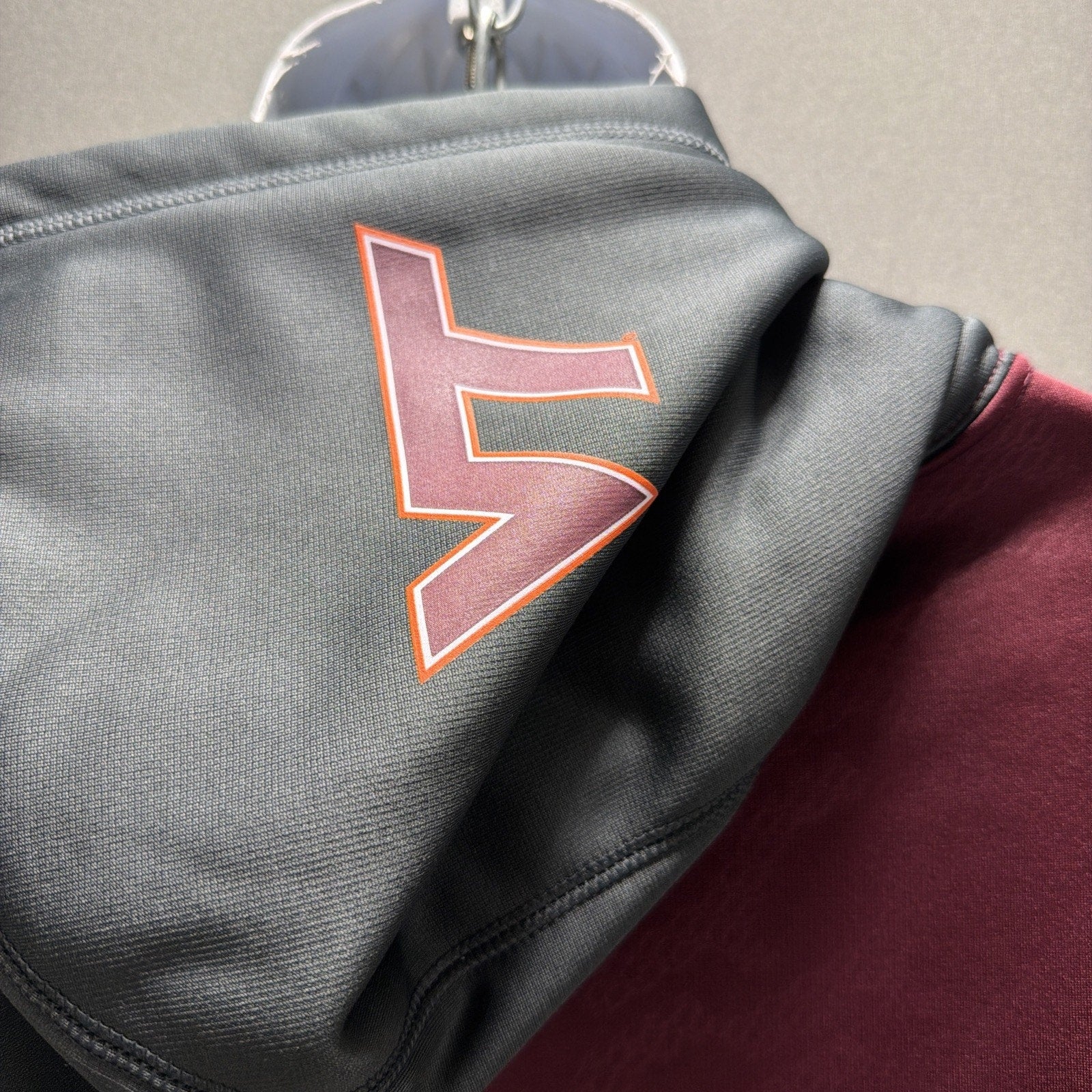 Virginia Tech Hokies Nike Hoodie Men’s XXL Burgundy Gray Therma-Fit Excellent