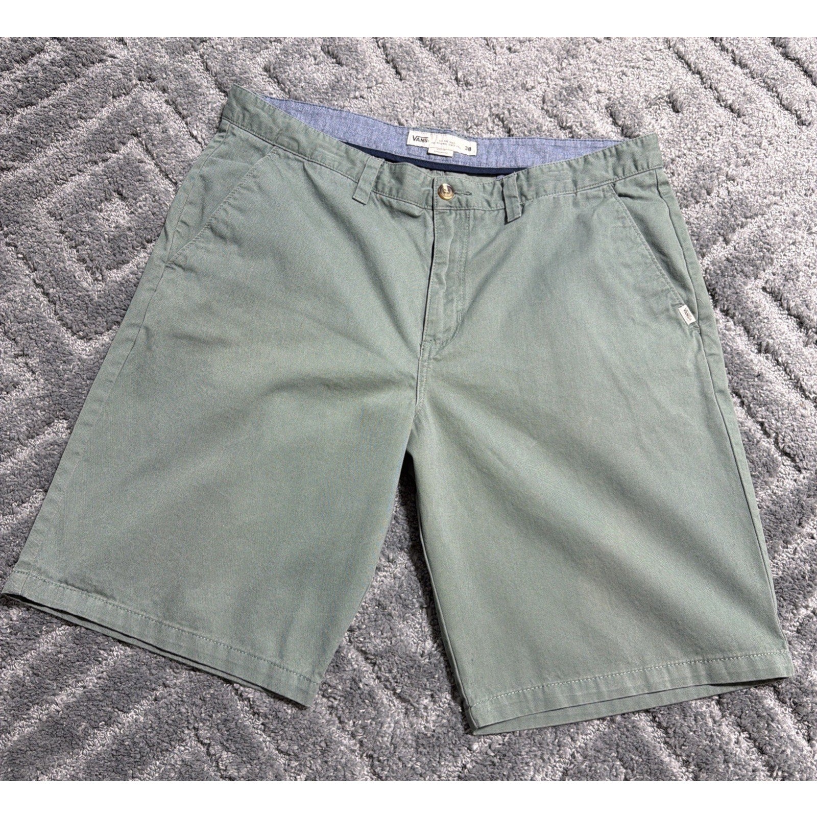 Vans Skate Shorts Mens 38 Green Stretch Skate Streetwear Grunge Casual Normcore