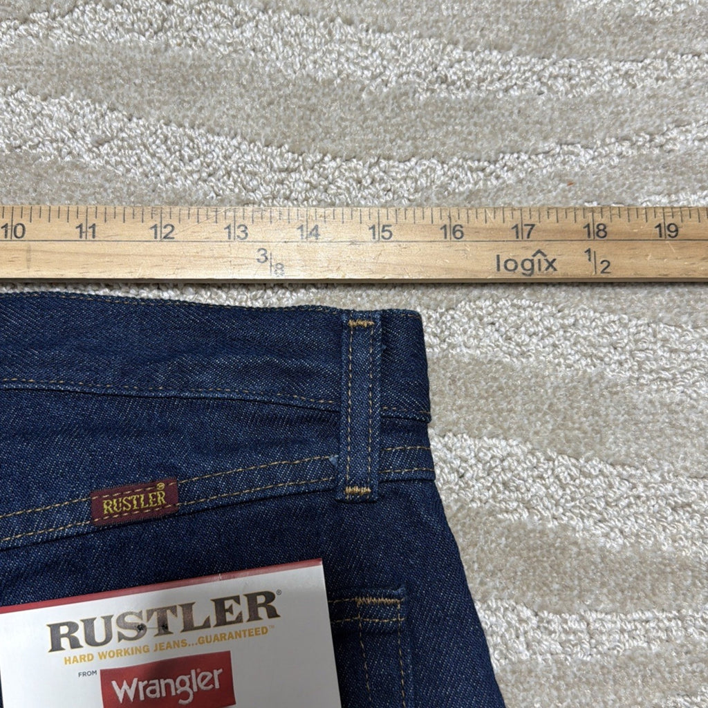 Wrangler Rustler Jeans 30x30 Regular Straight Leg Dark Blue Workwear Denim NWT