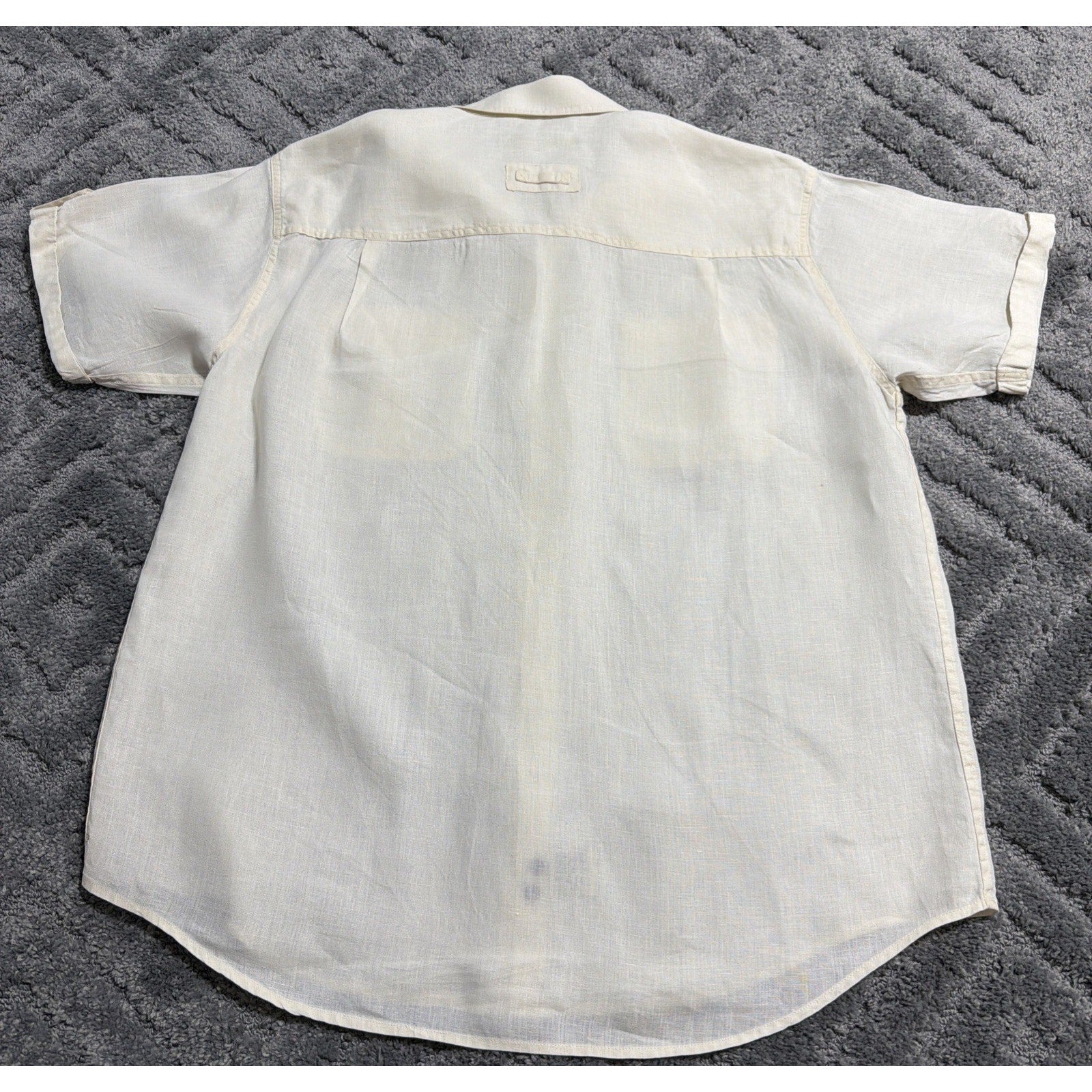 Vtg Orvis 100% Linen Short Sleeve Button Up Camp Shirt Mens XL Preppy Outdoors