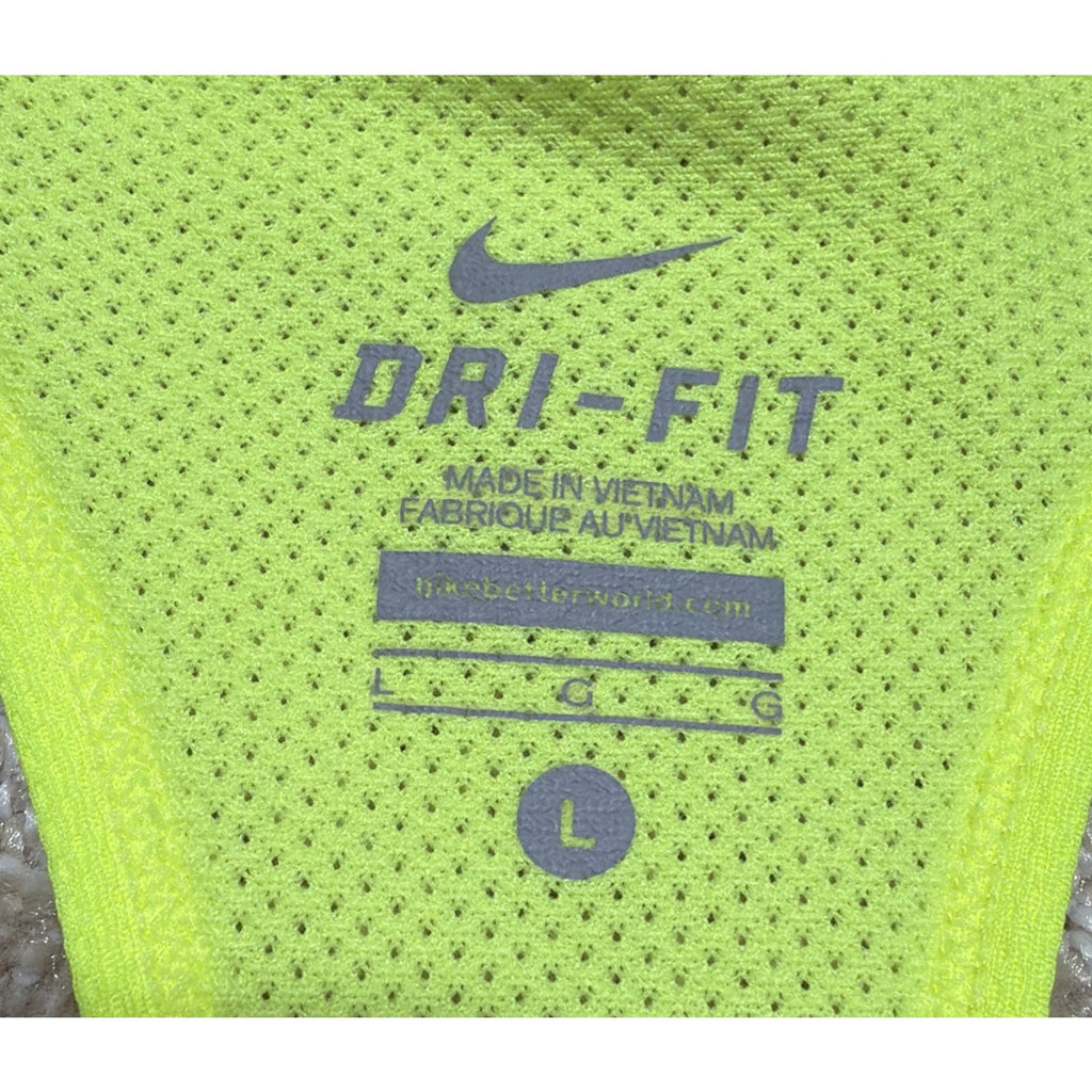 Nike Dry Fit Sport Tank Top Womens Large Florescent Sleeveless Logo Activewear