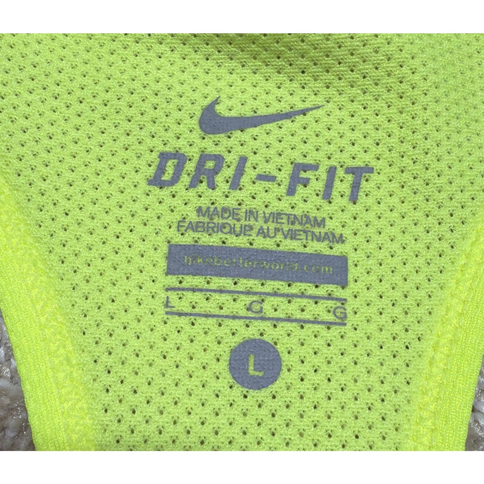 Nike Dry Fit Sport Tank Top Womens Large Florescent Sleeveless Logo Activewear
