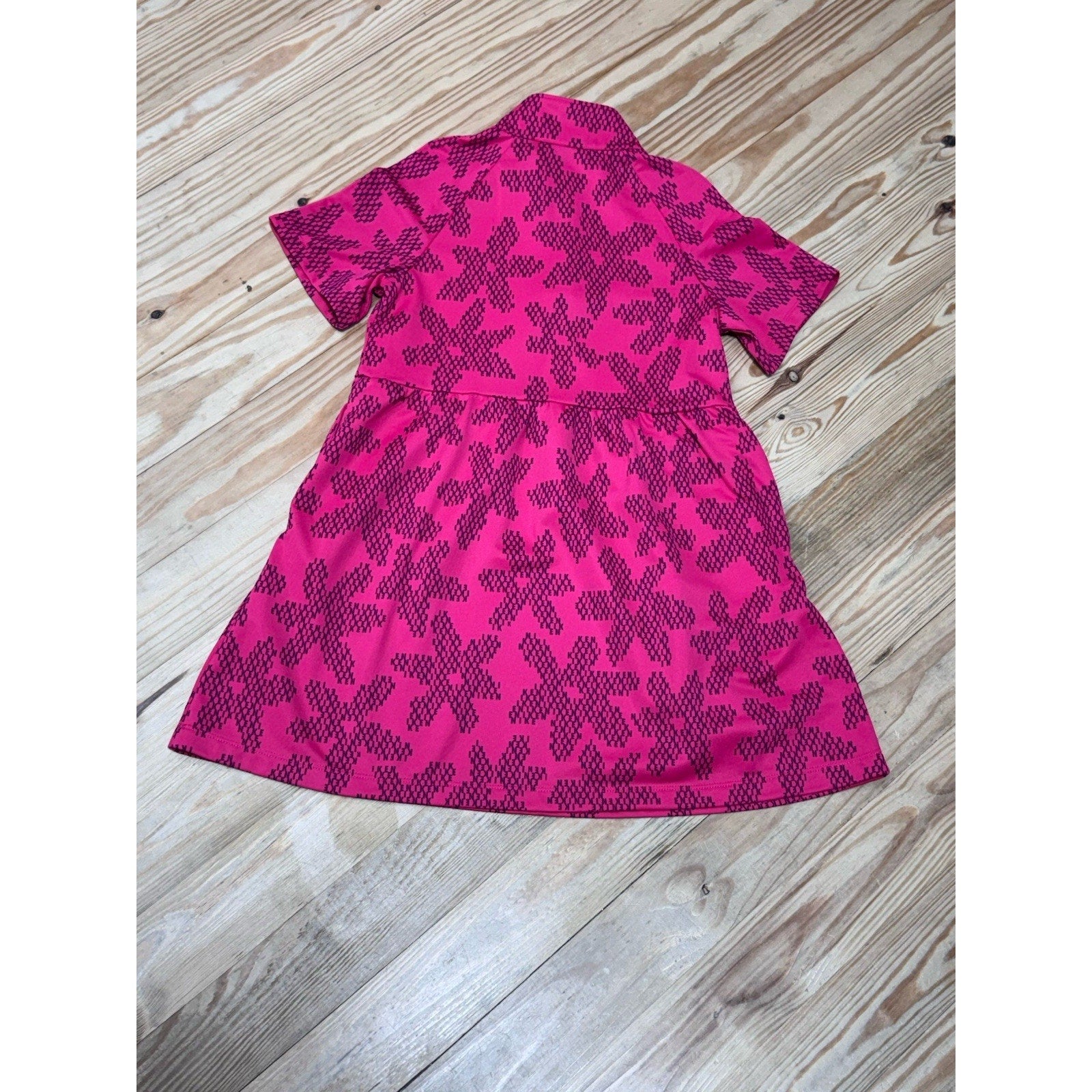 Nike Sportswear Girls Printed Pink Flowers Short-Sleeve Dress Size XS 6-7