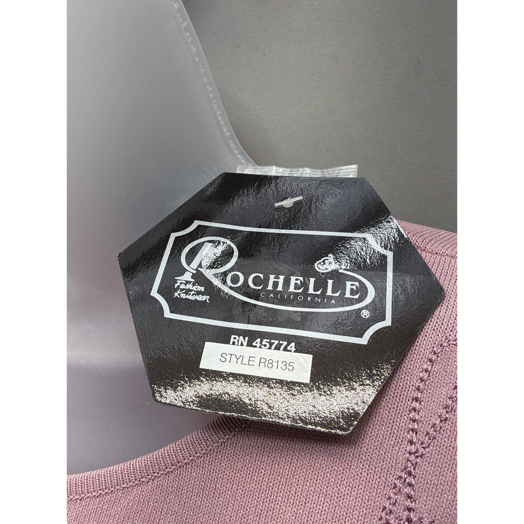 Vtg Rochelle Top Womens S Pink Floral Embroidered Embellished Long Sleeve New