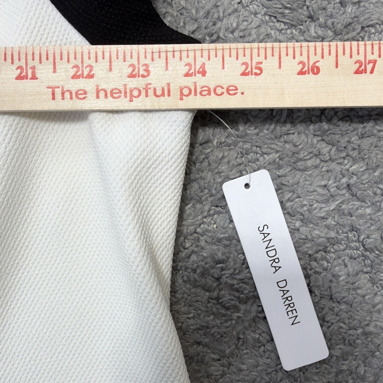 Sandra Darren Dress 22W Red Black White Colorblock A-Line Keyhole Short Sleeve