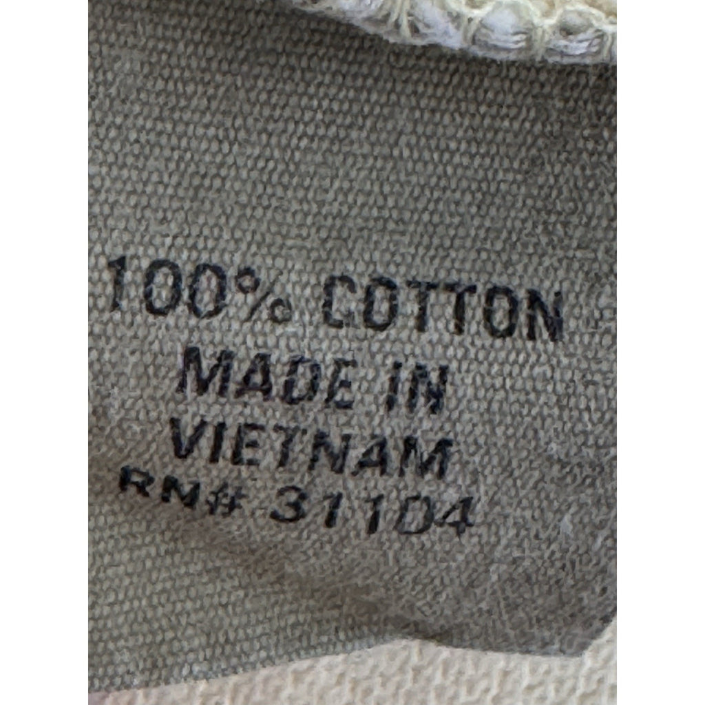 Madison Clothing Co Polo Shirt Mens M Cream Striped 100% Cotton Short Sleeve
