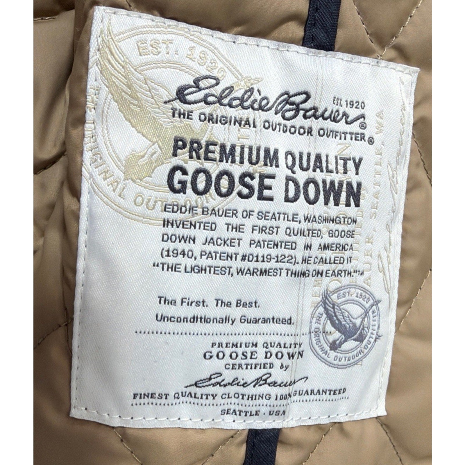 Eddie Bauer Navy Blue EB550 Goose Down Quilted Jacket Women’s XL