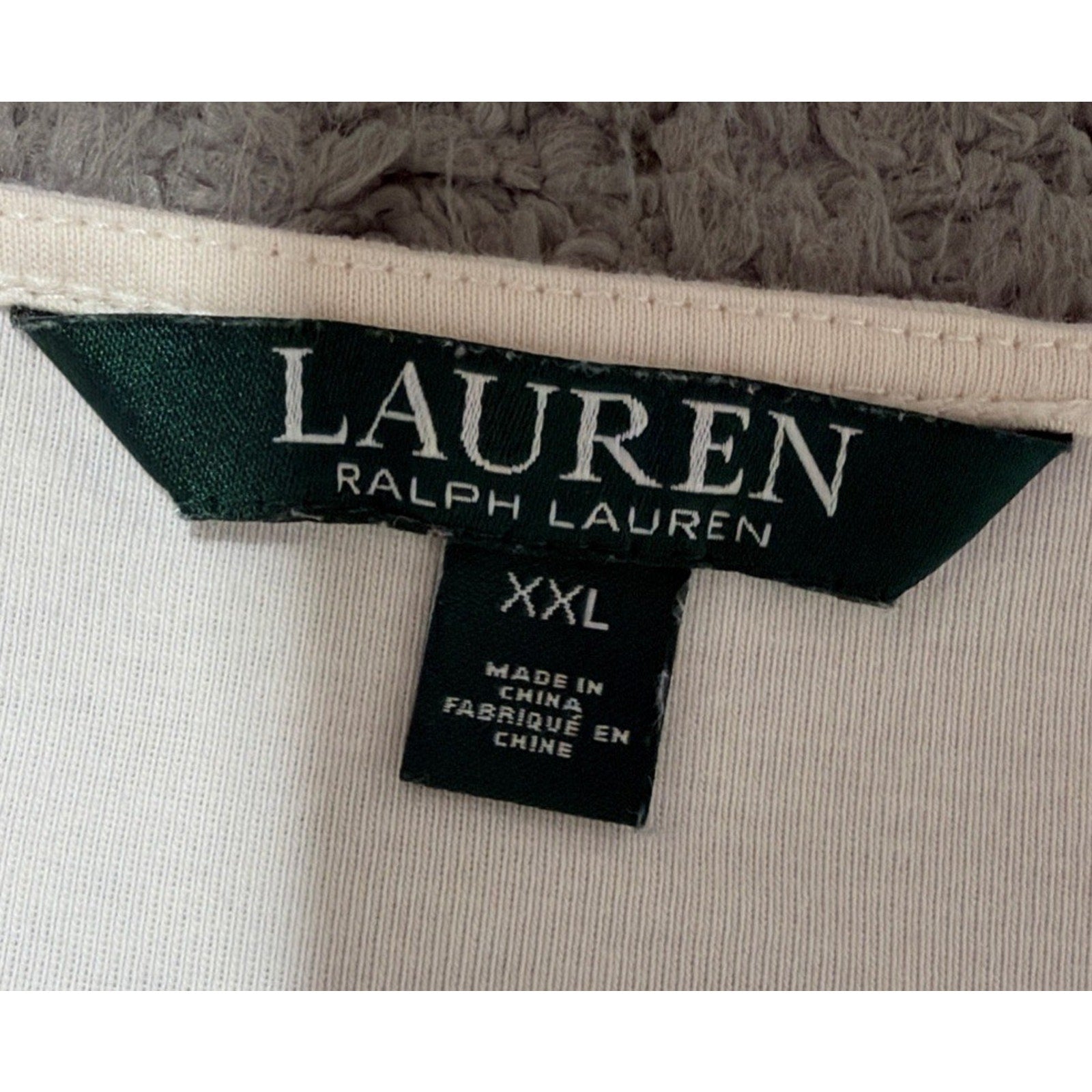 Women’s Lauren Ralph Lauren Blouse/Top XXL Pink Cream Cotton Stretch