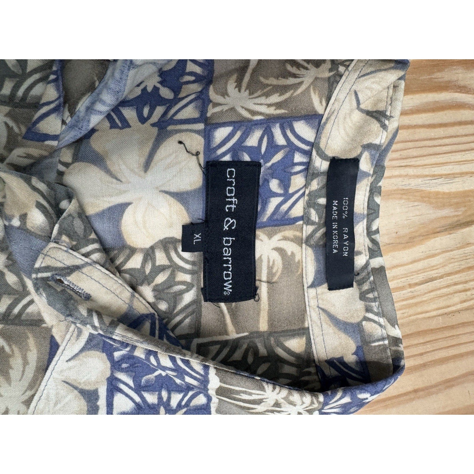 Croft & Barrow Shirt Men's X-Large Green Tropical Button Up Summer Vacation