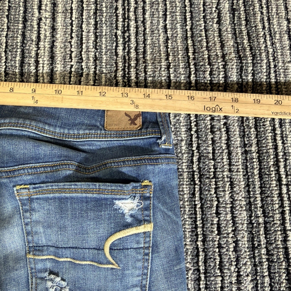 AMERICAN EAGLE Jeans Womens 8 Blue KICK BOOT Super Stretch . Spot. 2013