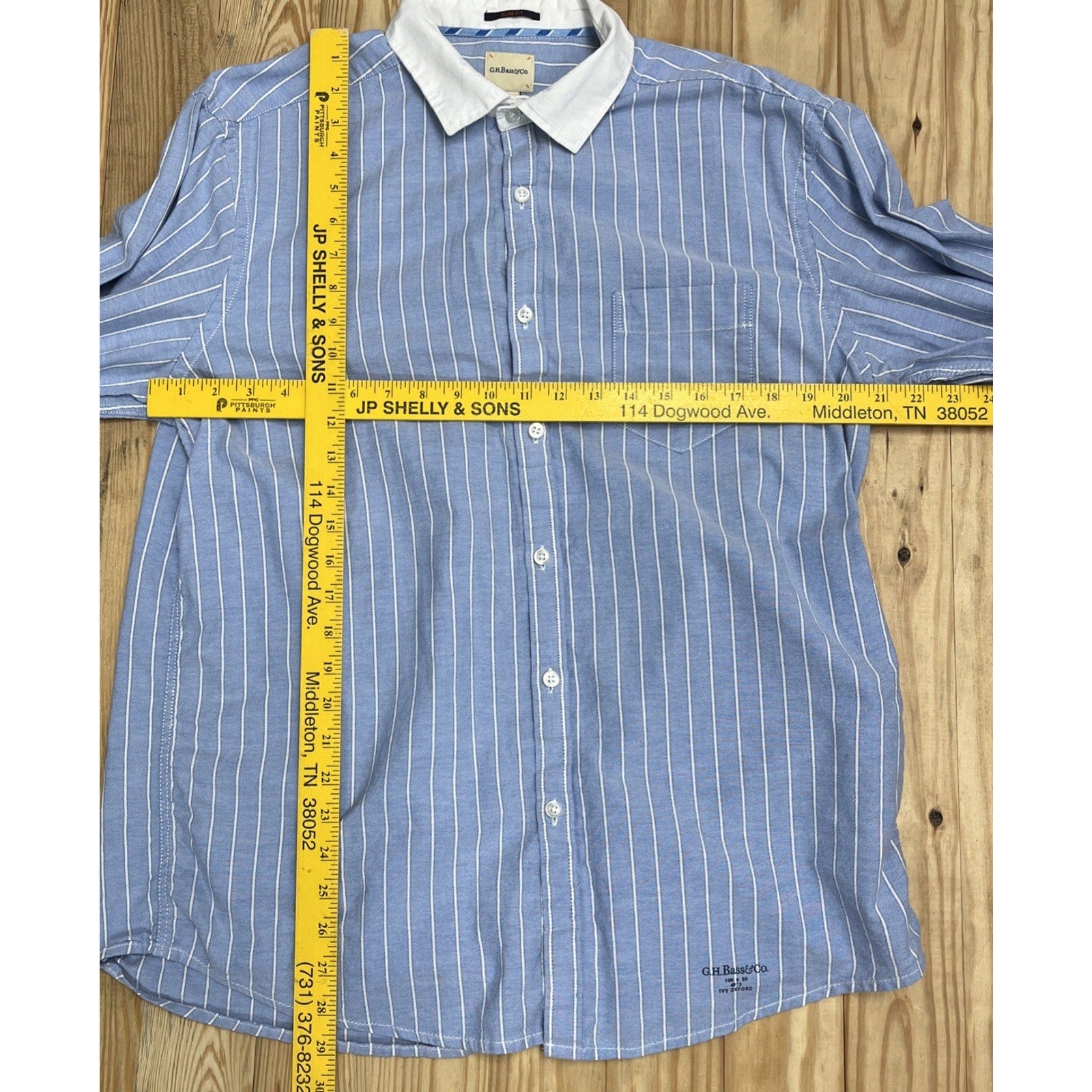 G.h. Bass & Co Ivy Oxford 40’s Longsleeve Button Up Slim Fit Shirt Size Large