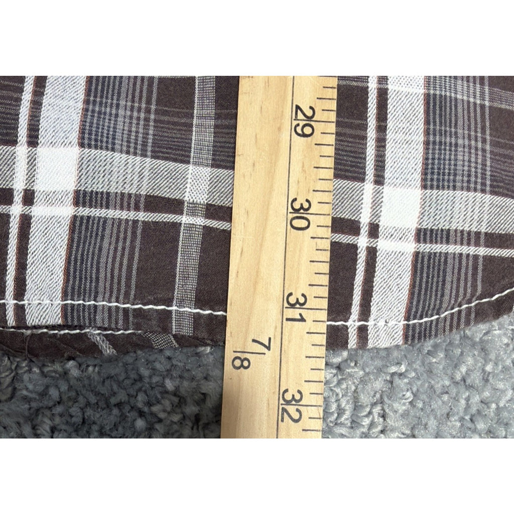 BKE Shirt Men's XL Western Thick Stitch Pearl Snap Short Sleeve Athletic Fit