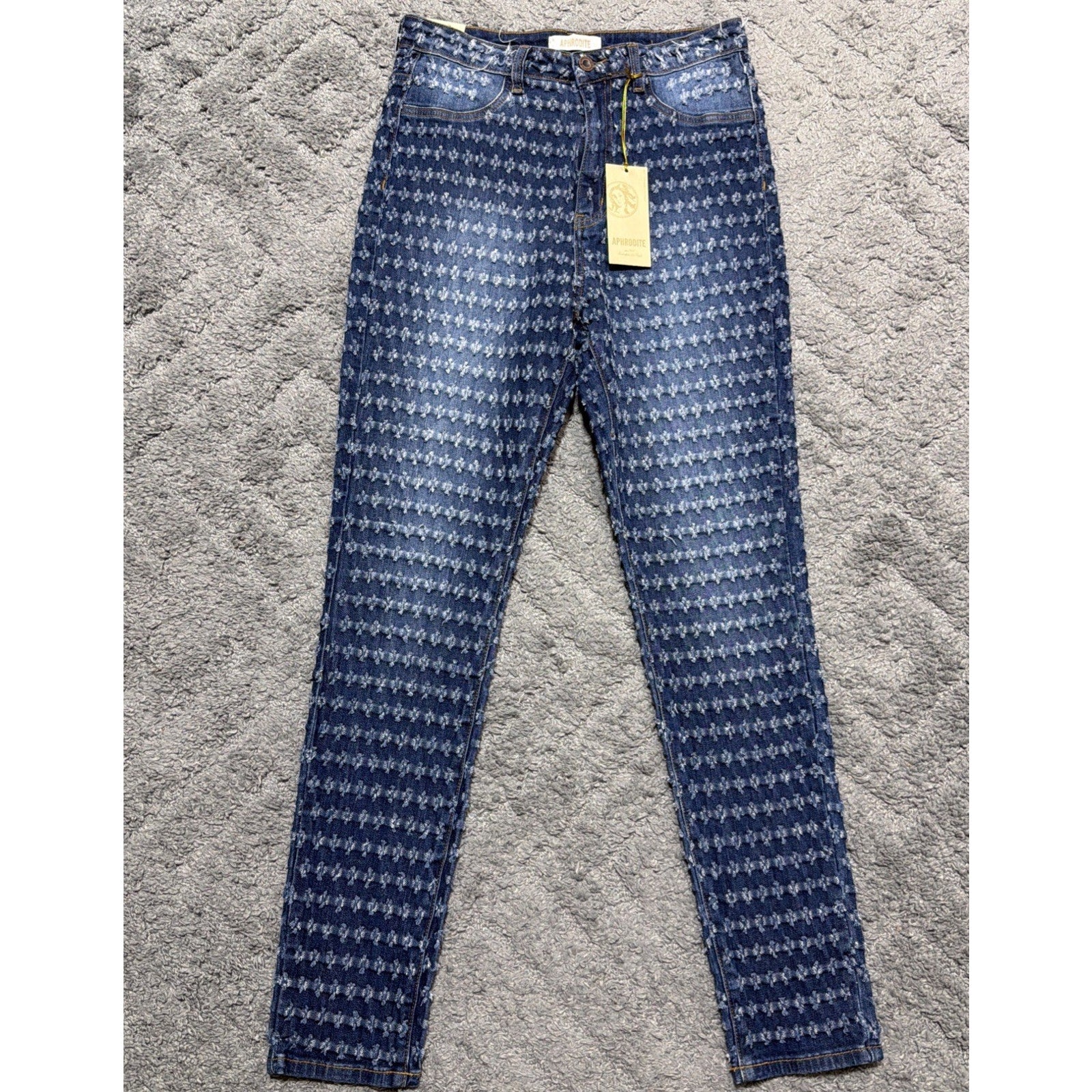 Aphrodite Women’s High Rise Skinny Jeans Shotgun Punctured Denim 13/31 NWT