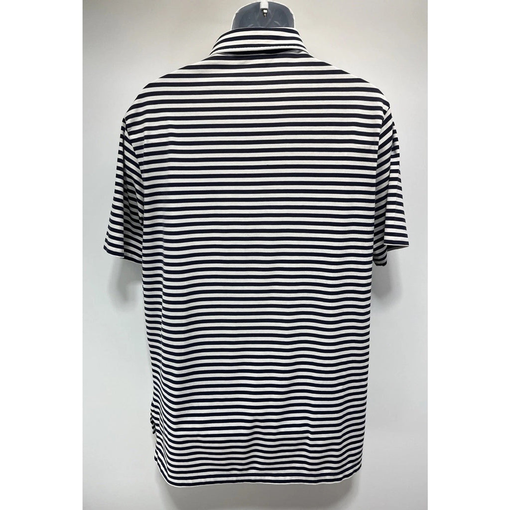 Ralph Lauren Polo Golf Shirt Mens L Blue White Wildfire Logo Pima Cotton