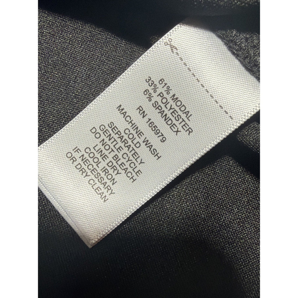 Cable & Gauge Studio Black Modal Blend Short Sleeve Button Size M Stretch