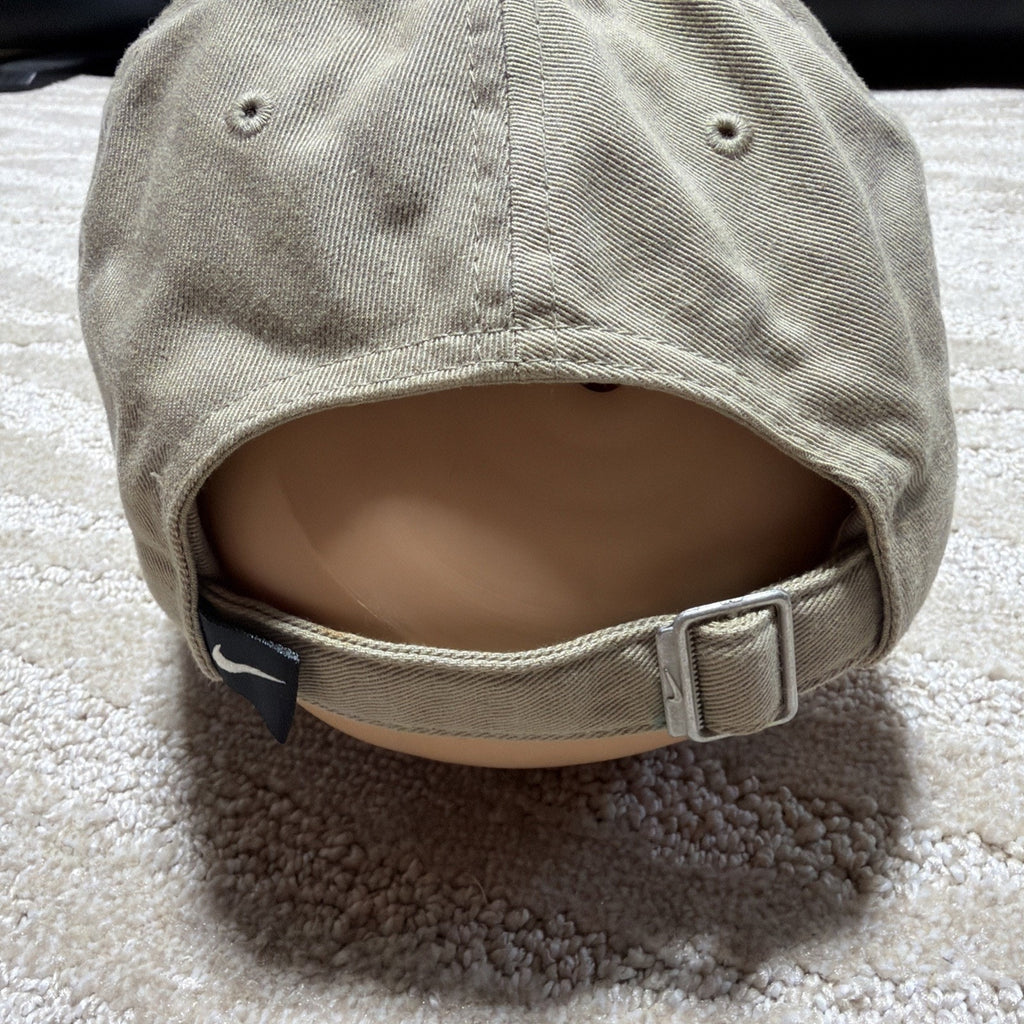 Nike Heritage86 Hat Spell Out Embroidered Swoosh Cap Adjustable Tan Beige