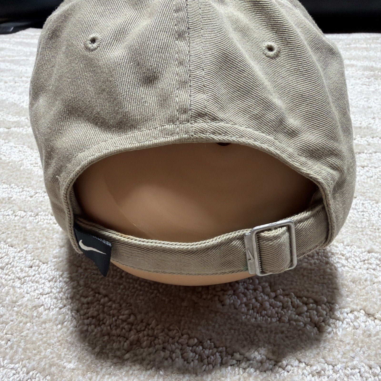 Nike Heritage86 Hat Spell Out Embroidered Swoosh Cap Adjustable Tan Beige