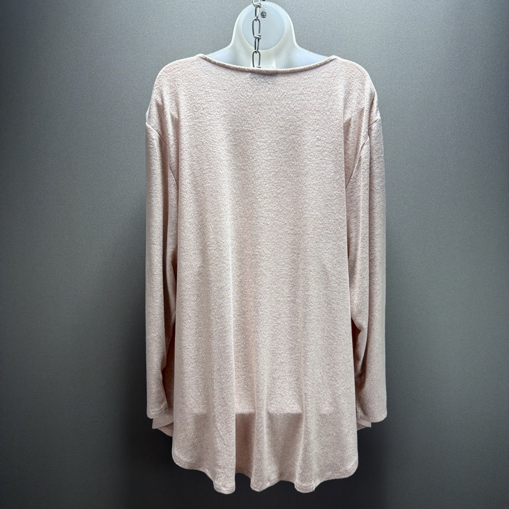 Lane Bryant Knit Top Pale Pink 3/4 Sleeve Cowl Neck Plus Size 22 24 NWT Stretch