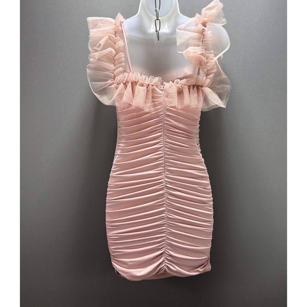 Hello Molly Pink Lace Mini Dress Size XS US 2/ AU 6