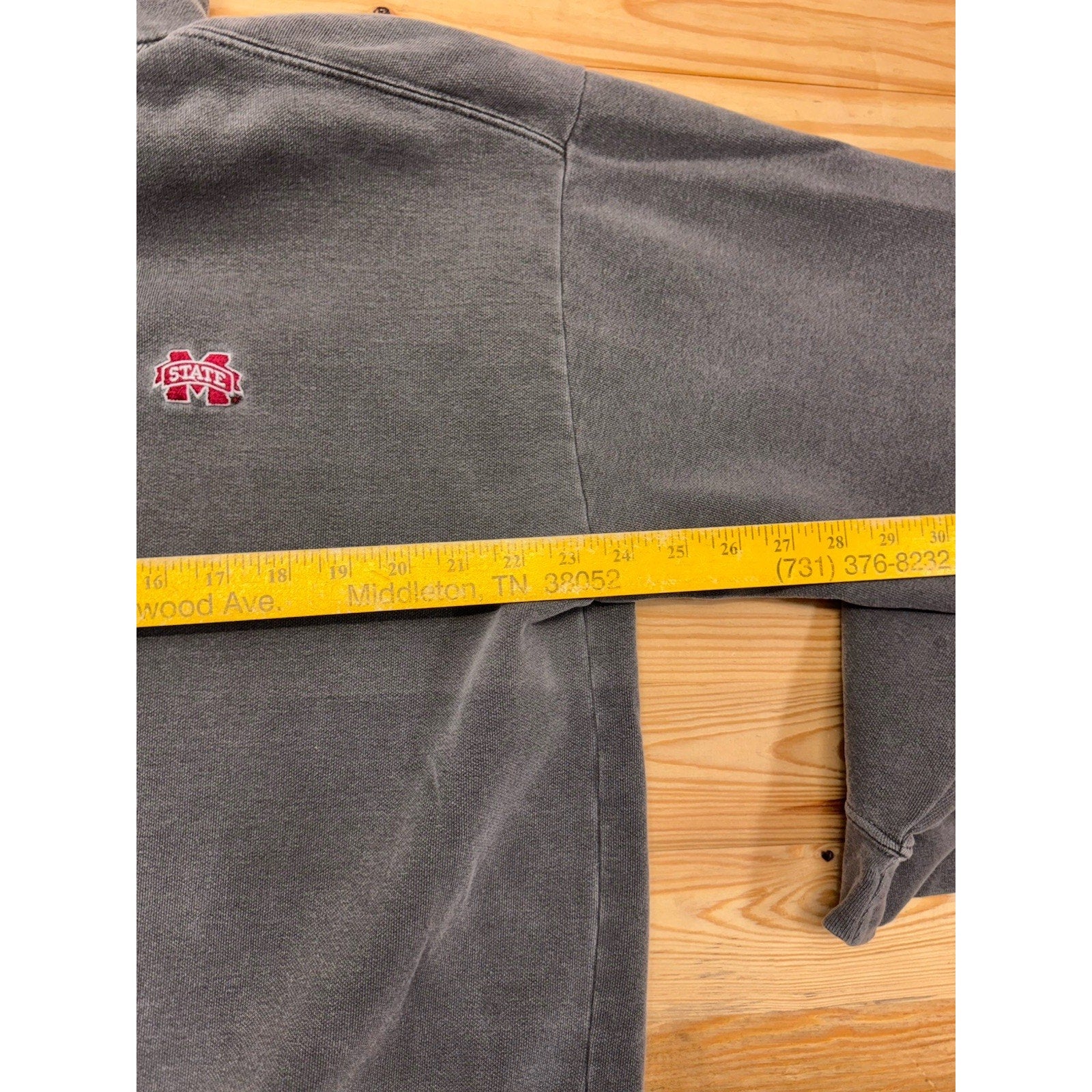 Mississippi State 1/4 Zip MSU Gray Pullover Size Men’s X-Large see Stain Pic