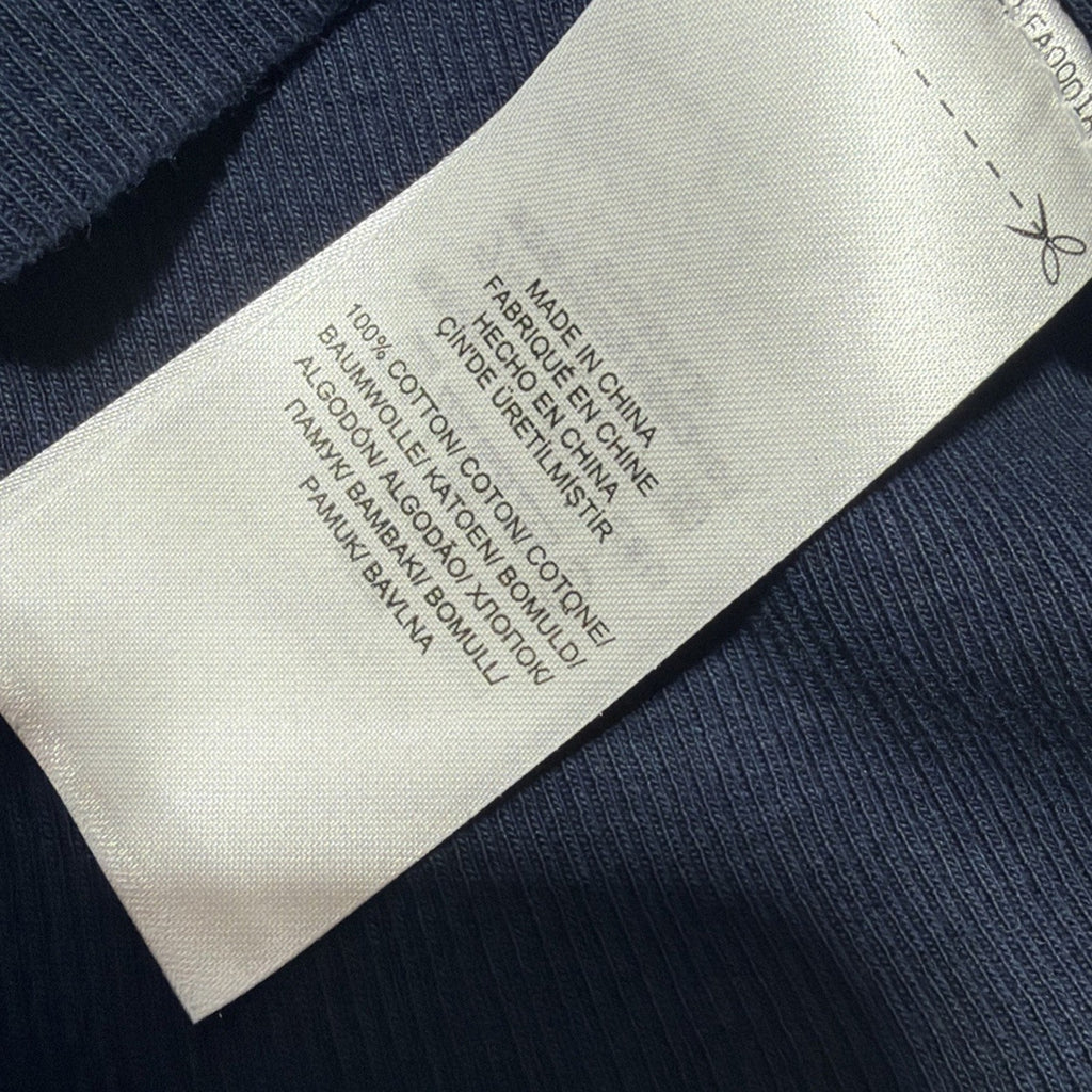 LAUREN RALPH LAUREN Pullover Navy Blue White Trim Cap Sleeve Top Size S