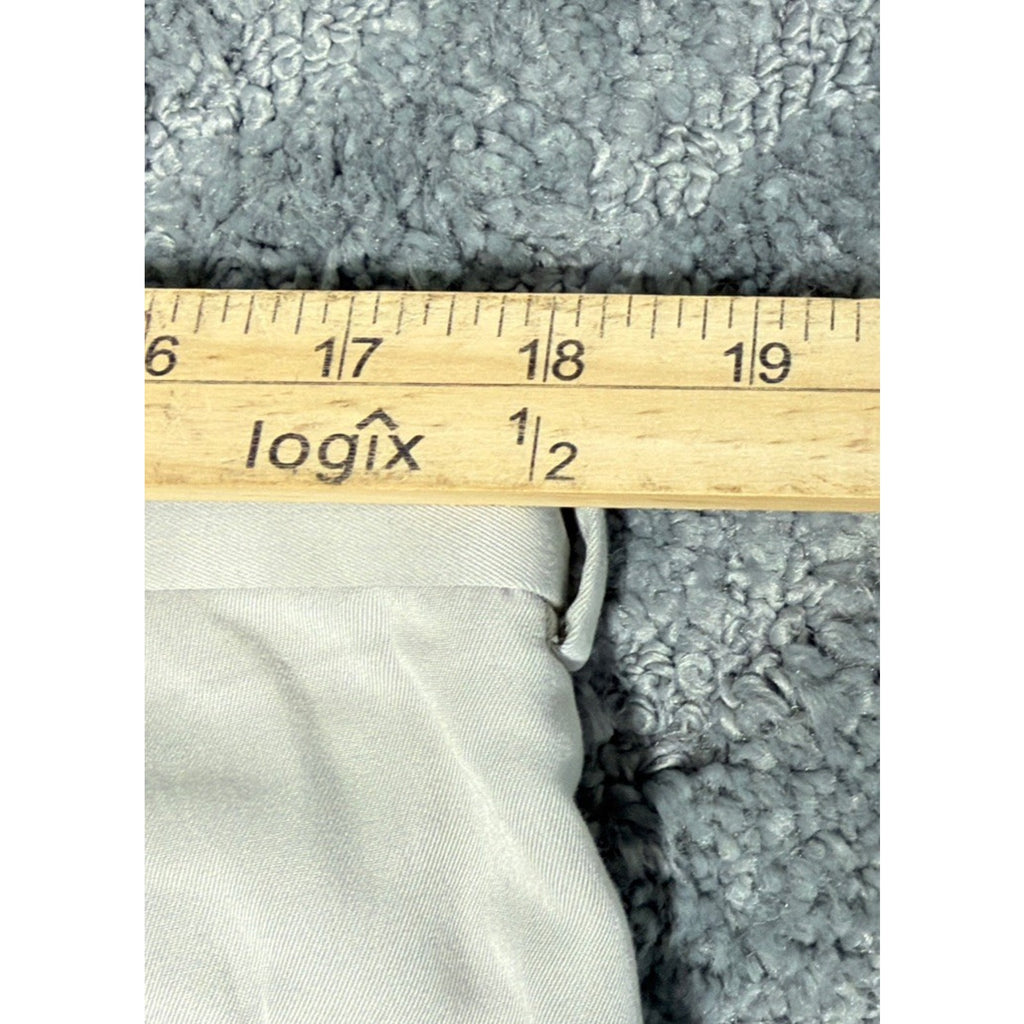 Perry Ellis Portfolio Pleated Front Dress Pant Size 36x30 Cuffed Beige Polyester