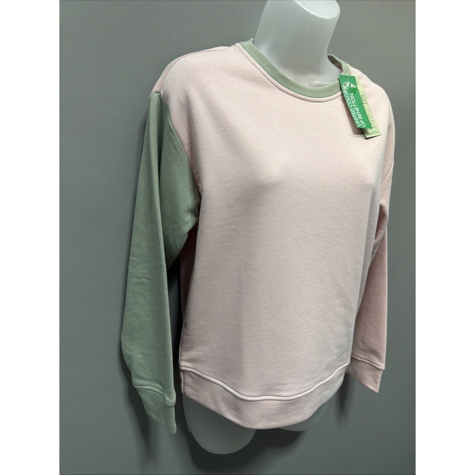 United Colors Of Benetton Oversized Sweater Womens Colorblock Pastel XS New