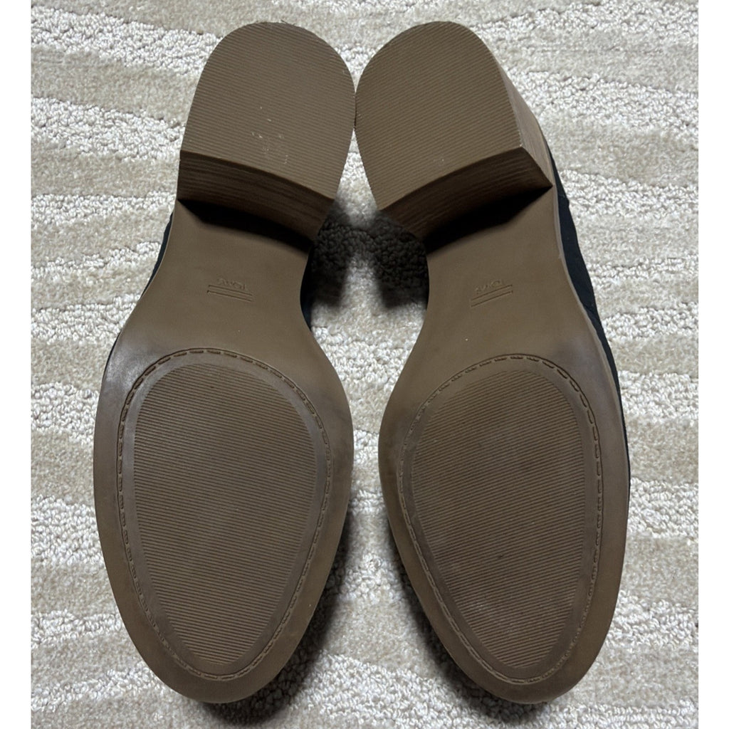 TOMS Leila Mule Clog Women's Size 9 Black Suede Block Heel Slip On Casual