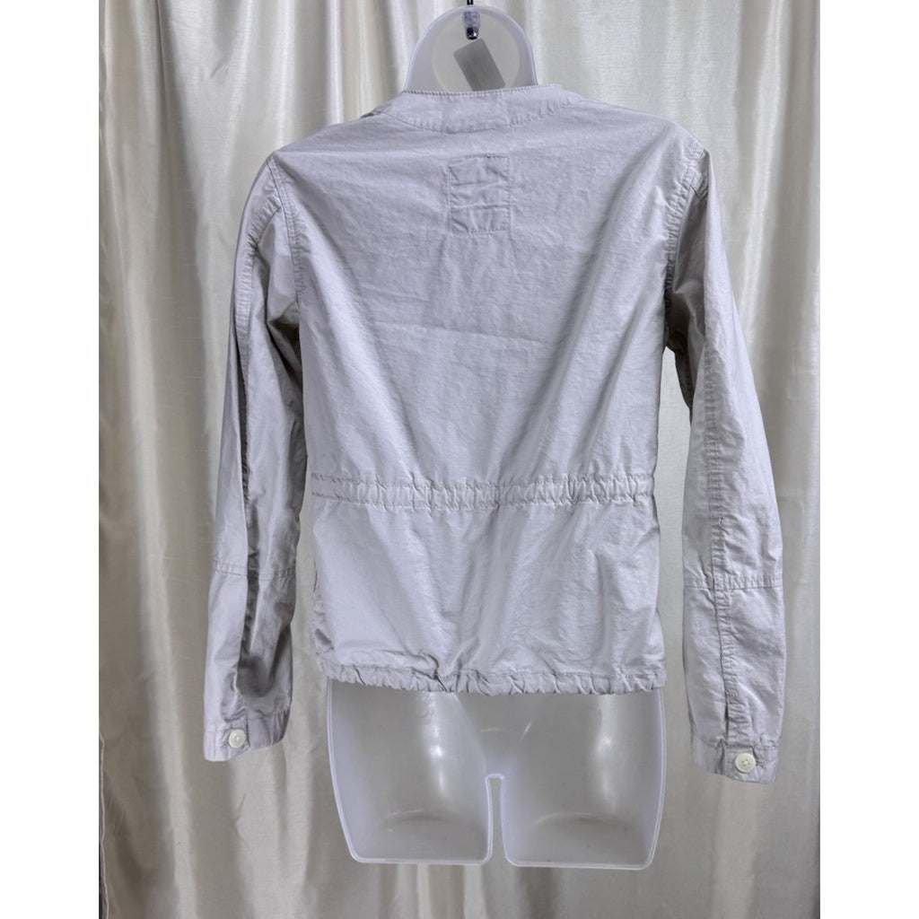 Women's GAP Lightweight Safari Jacket Sz XS Beige Khaki Zipper Drawstrings