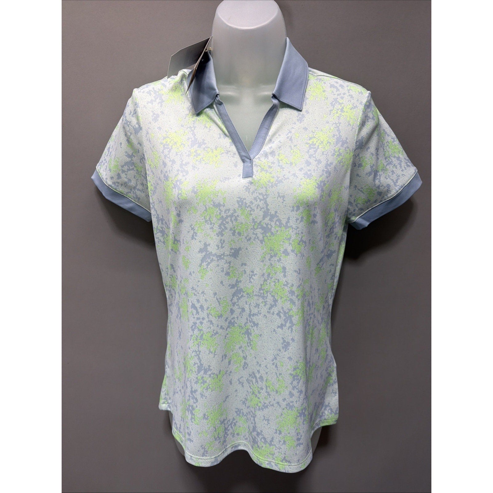 Adidas Women's Jacquard Golf Polo Shirt - White, Size Small New With Tags