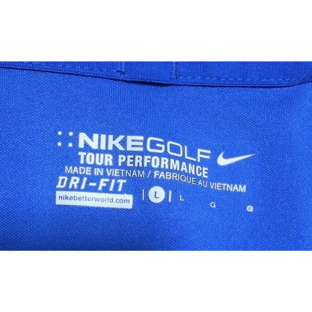 Nike Shirt Men's L Blue Dri-Fit Tour Performance Golf Polo Golfer 818050-480