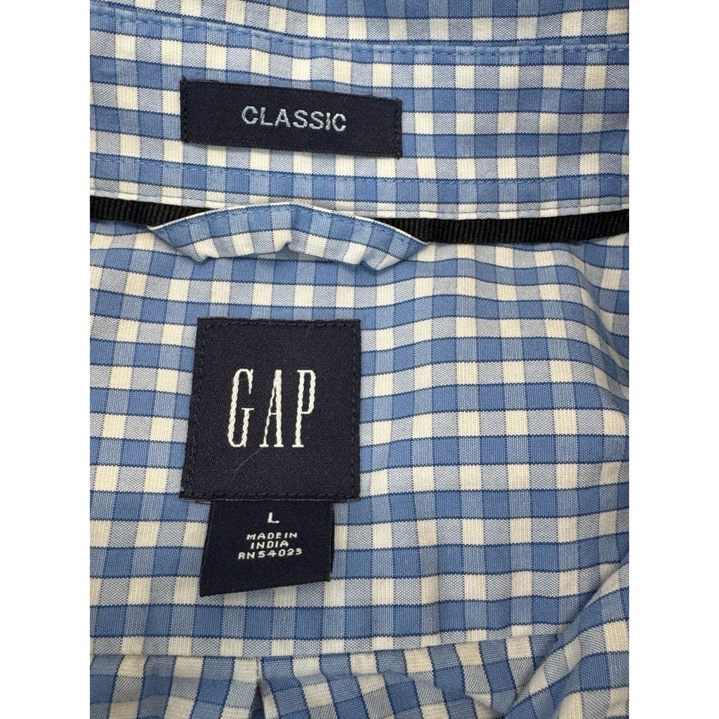 Classic GAP Shirt Men’s Adult Large Blue White Button Up 90’s Button Down