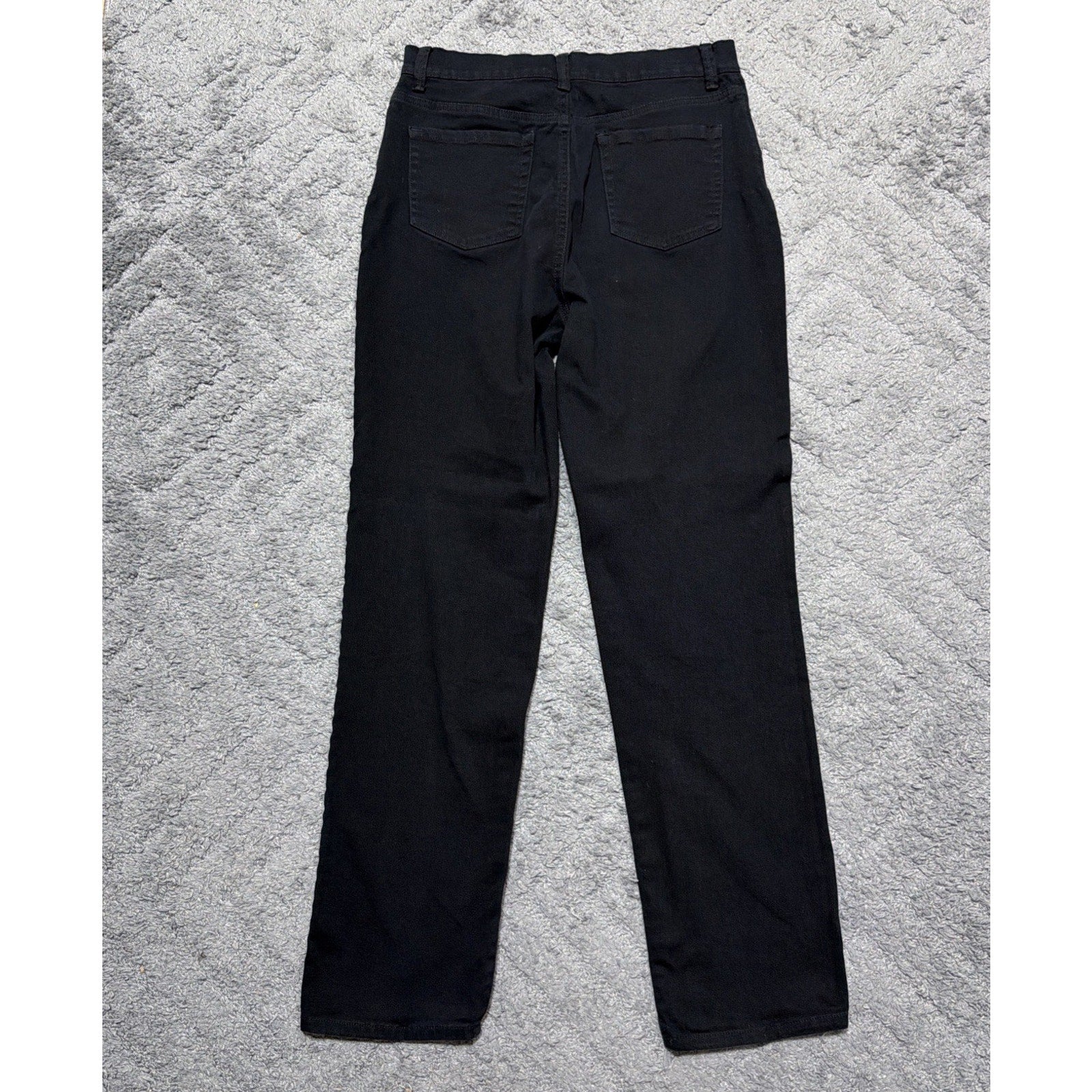 Gloria Vanderbilt Amanda Classic Rise Tapered Jeans Womens Size 10L Black Denim