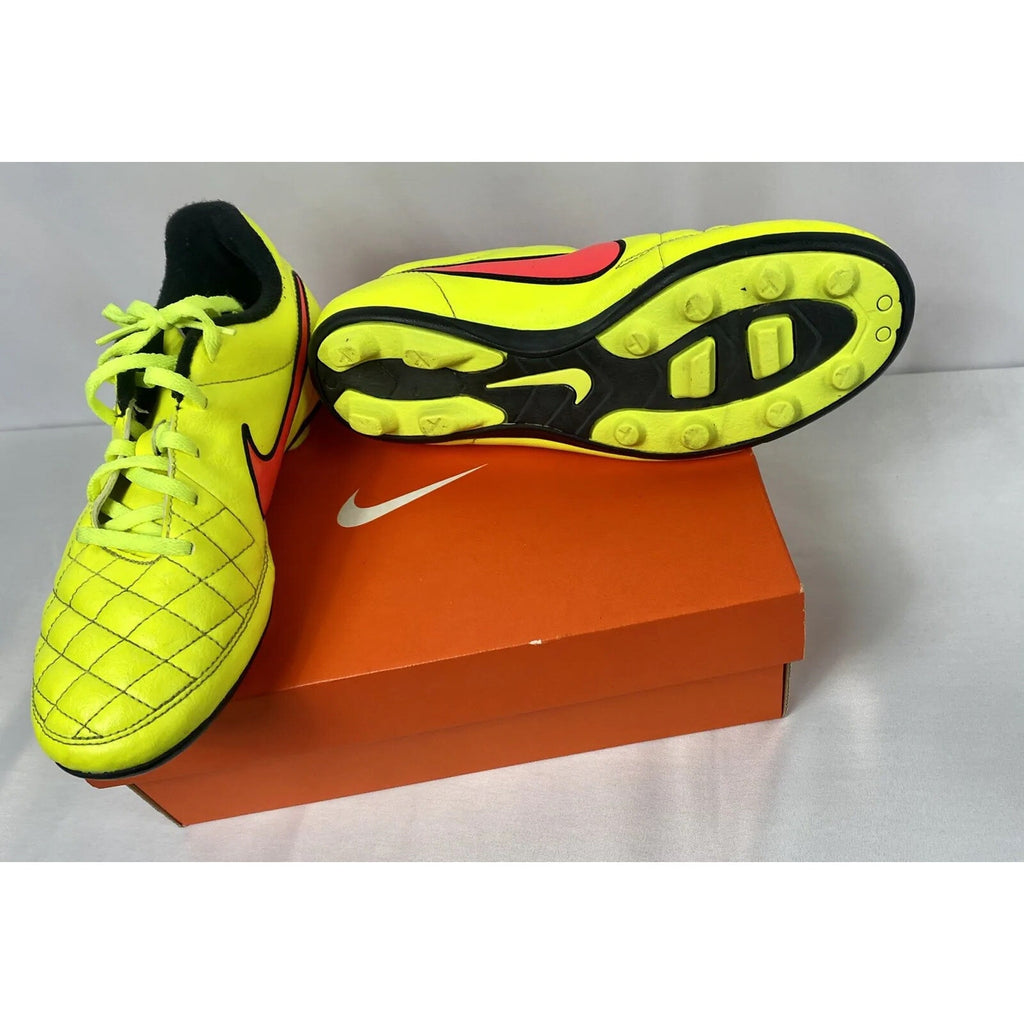 Nike JR TIEMPO RIO II FG - R 5 1/2 Yellow/Black Soccer Cleats